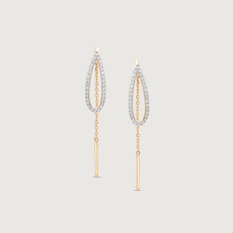 Luminous Orbit Diamond Sui Dhaga Earrings