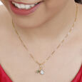 14 KT Yellow Gold Verdant Romance Diamond and Green Tourmaline Pendant,,hi-res view 3
