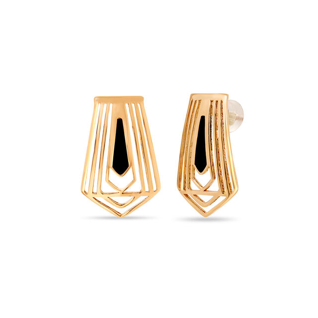 14KT Yellow Gold Stylish Stud Earrings,,hi-res view 2