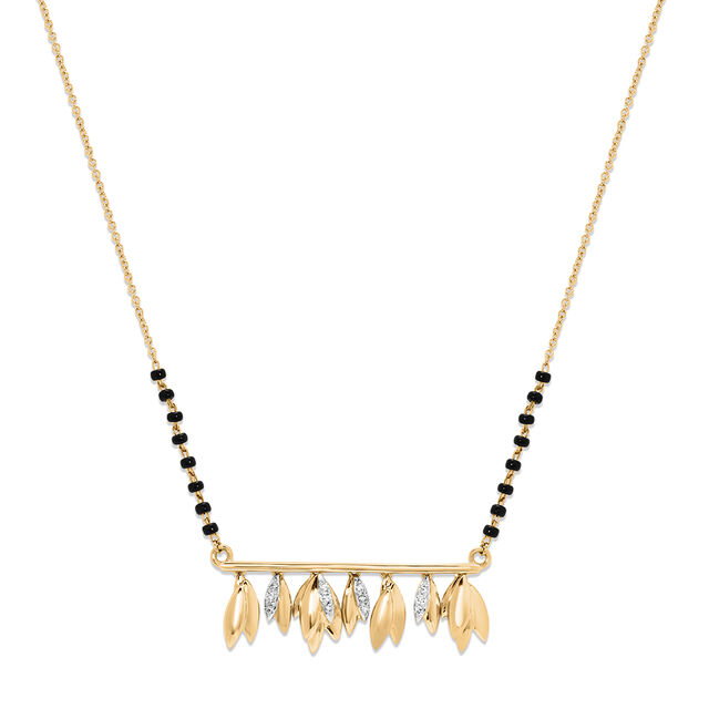 14 KT Yellow Gold Diamond Mangalsutra,,hi-res view 1