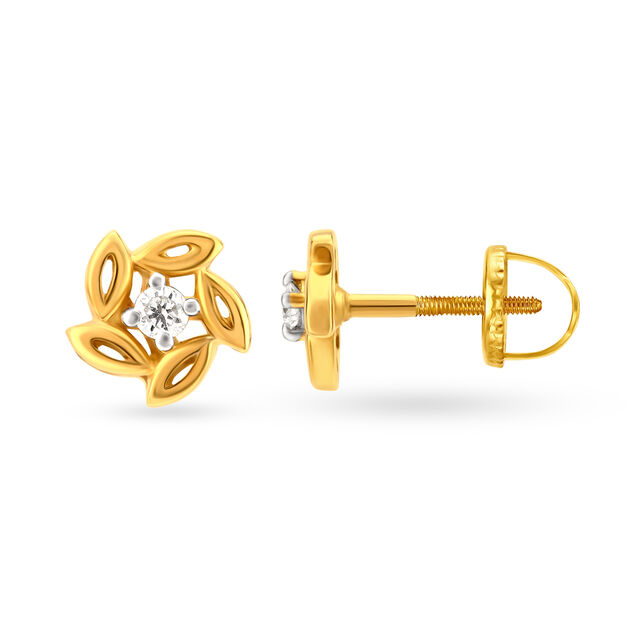Charming Floral Diamond Stud Earrings,,hi-res image number null