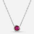 Radiant Ruby Silver Necklace,,hi-res view 3