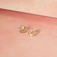 Moonlit Pearl Crescents 14KT Yellow Gold Stud Earrings,,hi-res view 1