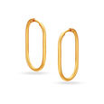 22KT Yellow Gold Stately Contemporary Hoop Earrings,,hi-res view 1