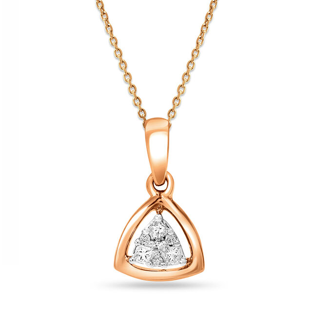 18kt Rose Gold Triangular Diamond Pendant,,hi-res image number null