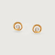 Twirl Radiance 14 Kt Gold and Diamond Stud Earrings,,hi-res view 3