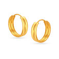 22KT Yellow Gold Dazzling Bold Hoop Earrings,,hi-res view 5
