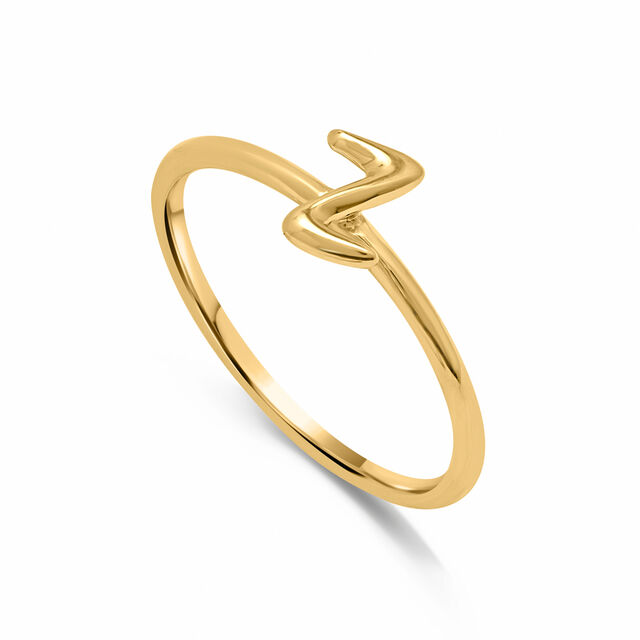 Letter Z 14KT Yellow Gold Initial Ring,,hi-res view 4