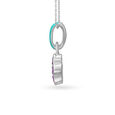 925 Silver Glitzy Floral Pendant with Amethysts,,hi-res view 2