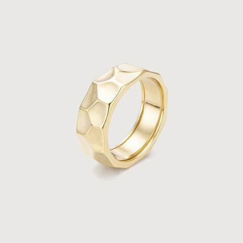 Faceted Sculpt Gold Ring