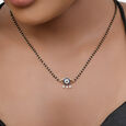 14 KT Lustrous Sapphire and Diamond Evil Eye Mangalsutra,,hi-res view 3
