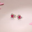 Ruby Rush Diamond & Gold Stud Earrings,,hi-res view 1