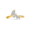 14KT Yellow Gold Organic Whirl Diamond Finger Ring,,hi-res view 2