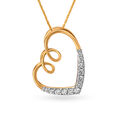 14KT Yellow Gold Heart Pendant With Diamonds,,hi-res view 1
