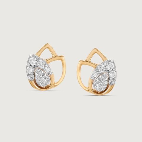 Aura Petal Diamond Stud Earrings