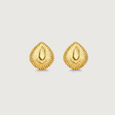 Radiant Disc Gold Stud Earrings,,hi-res view 3