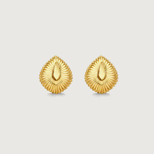 Radiant Disc Gold Stud Earrings,,hi-res image number null