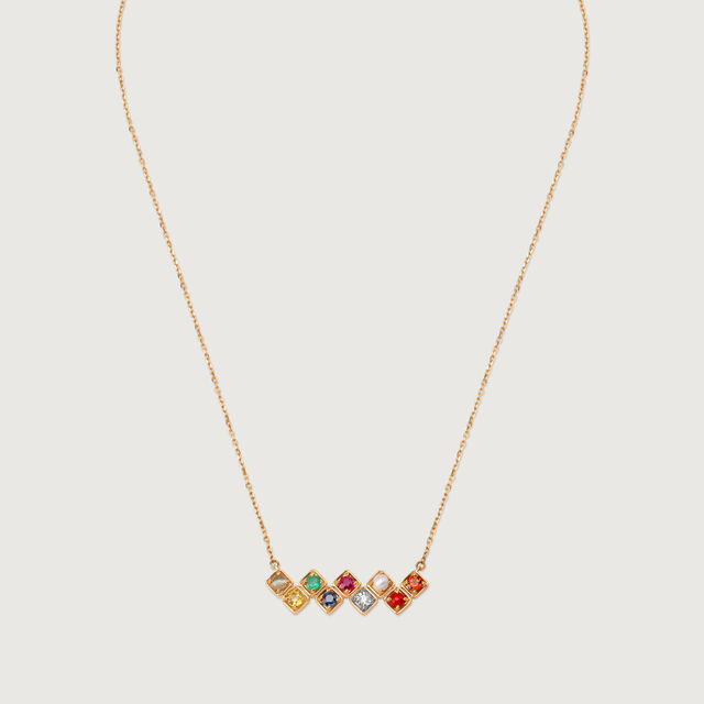 Gemstone Symphony 14KT The Navratna Pendant Chain,,hi-res image number null