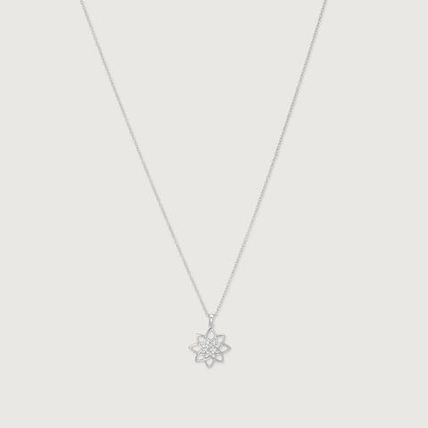 Petal Outline Silver Necklace