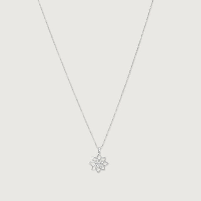 Petal Outline Silver Necklace,,hi-res image number null