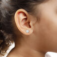 14 KT White Gold Circular Stud Diamond Earrings,,hi-res view 6