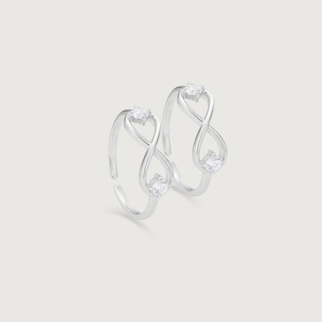 Infinite Shine Silver Toe Rings,,hi-res image number null