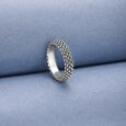 Textured Plate Silver Ring,,hi-res view 1