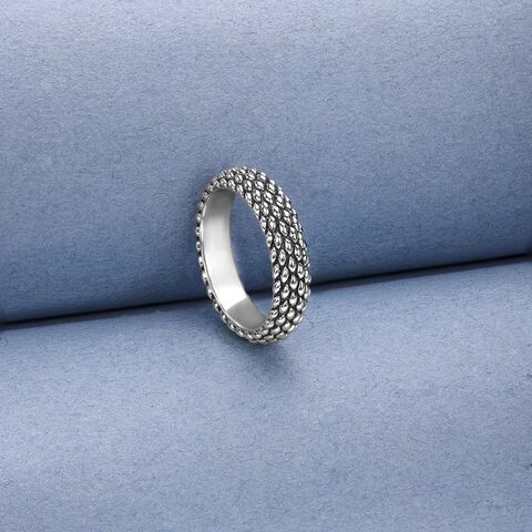 Textured Plate Silver Ring