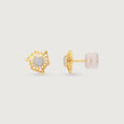 Sunburst Radiance Diamond Stud Earrings,,hi-res view 4