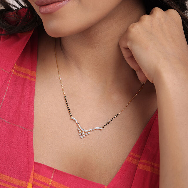 Lustrous Vows 18 Kt Gold and Diamond Mangalsutra,,hi-res image number null