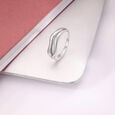 Dual Wave Silver Ring,,hi-res view 1