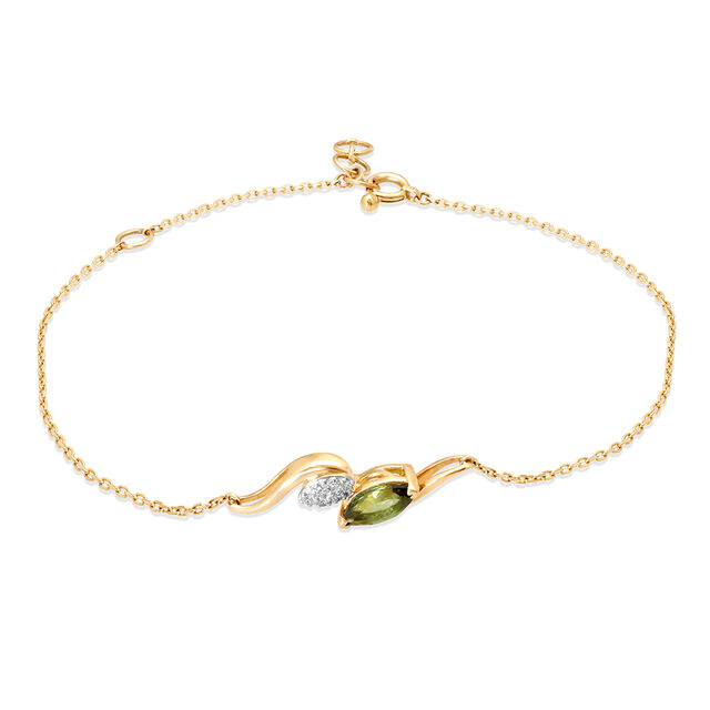 14KT Yellow Gold Sparkling Revival Green Tourmaline Bracelet,,hi-res image number null