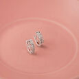 Classic Sleek Gold & Diamond Hoop Earrings,,hi-res view 1