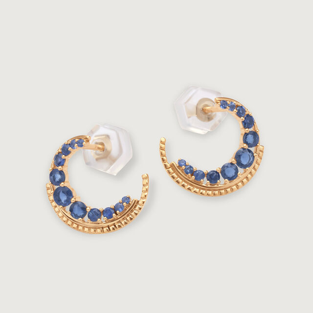 Blue Sapphire Moon 14KT Stud Earring,,hi-res image number null
