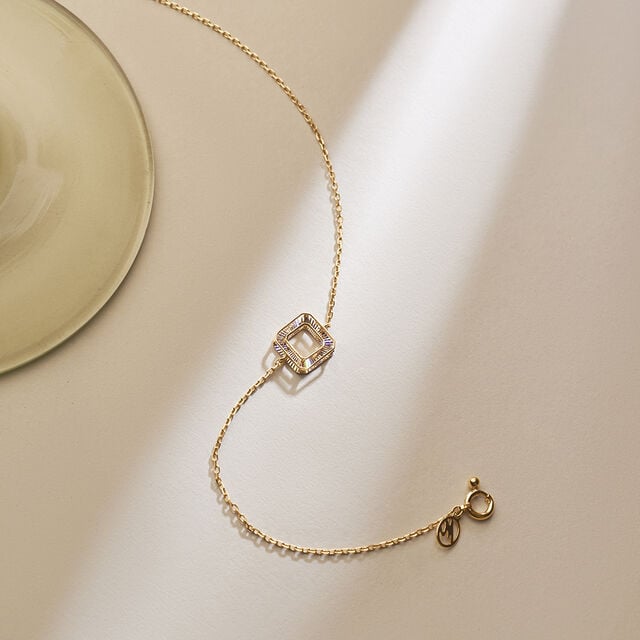 Sleek Geometric Gold Bracelet,,hi-res image number null