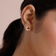 Radiant Navaratna Diamond Stud Earrings,,hi-res view 2
