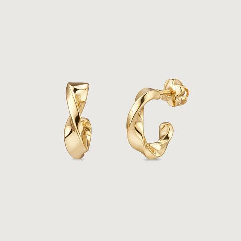 Twisted Sculpt Gold Hoop Earrings