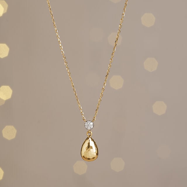 Luminous Textured Diamond Drop Necklace,,hi-res image number null