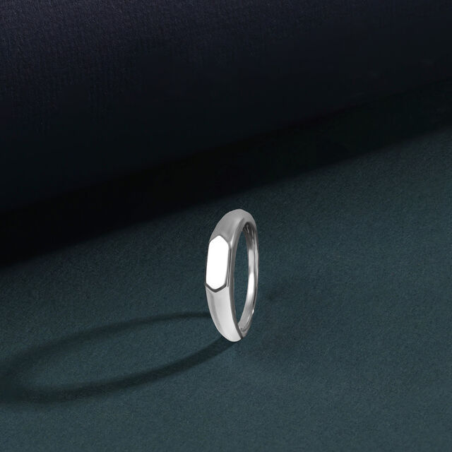 Matte Block Silver Ring,,hi-res image number null