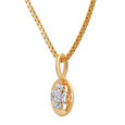 14KT Yellow Gold Clover Blossom Diamond Pendant,,hi-res view 3