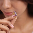 Mystic Dusk 14KT Diamond & Amethyst Finger Ring,,hi-res view 2