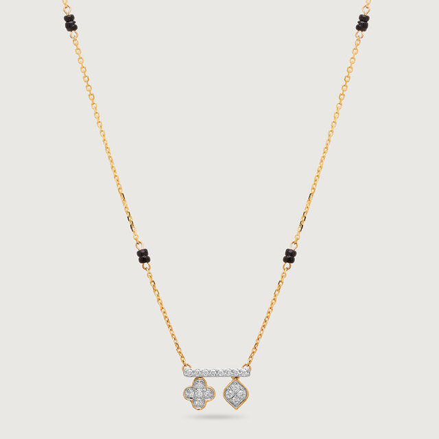 Serene Charm 14 Kt Gold and Diamond Mangalsutra,,hi-res image number null