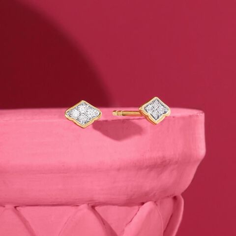 Arch Edge Diamond Stud Earrings