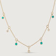 Blue Sparkle Gold & Diamond Necklace,,hi-res view 2