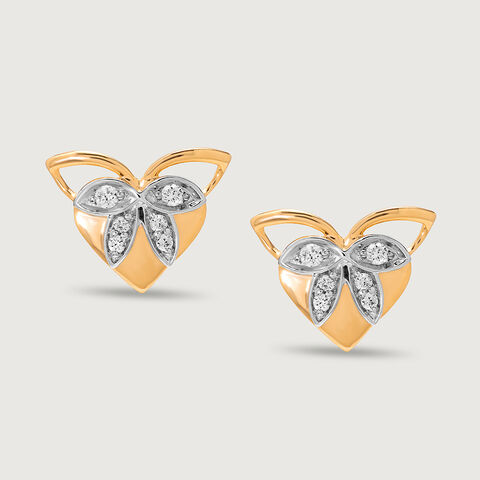 Ballet of Heart 14KT Gold & Diamond Stud Earrings