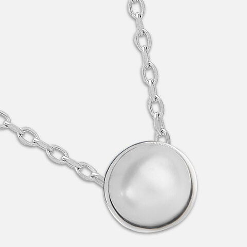 Serene Pearl Drop Silver Necklace