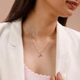 Clean Contemporary Blue Topaz Gold Pendant,,hi-res view 2