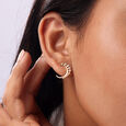 14KT Yellow Gold Curvy Stud Earrings,,hi-res view 2