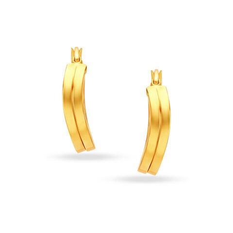 22KT Yellow Gold Subtle Glamorous Hoop Earrings