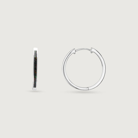 Vibrant Textured Opal Silver Hoop Earrings